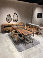 Resin Walnut River Dining Room Table | Voronoi Table