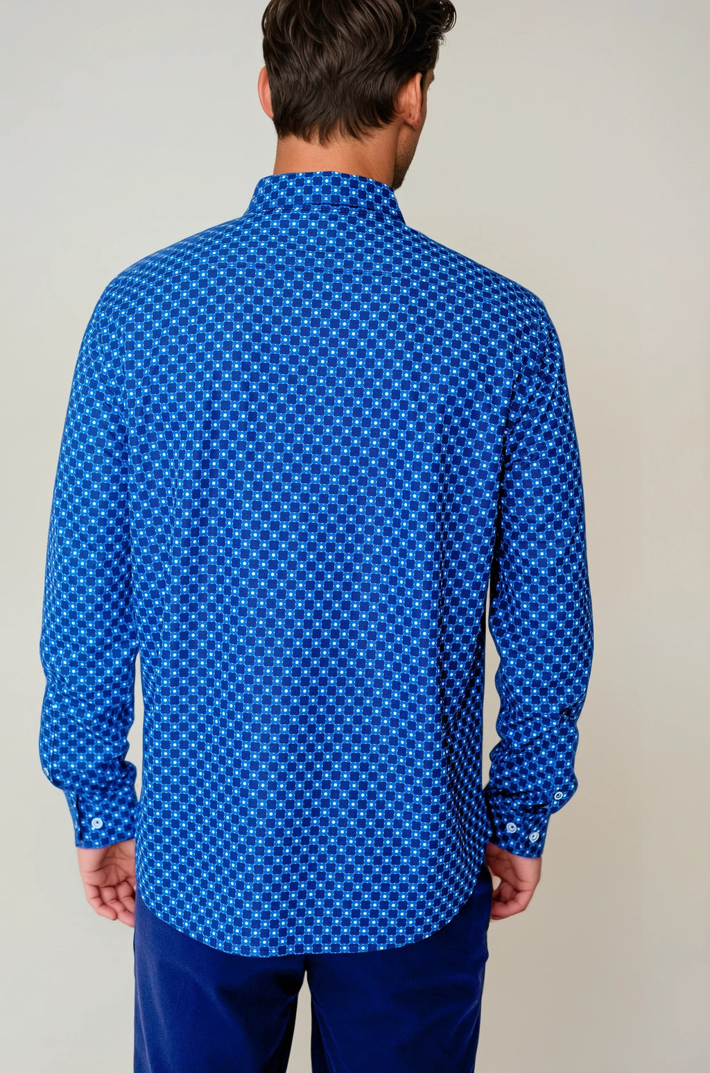 Retro Blues Long Sleeve Tech Shirt