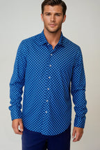 Retro Blues Long Sleeve Tech Shirt