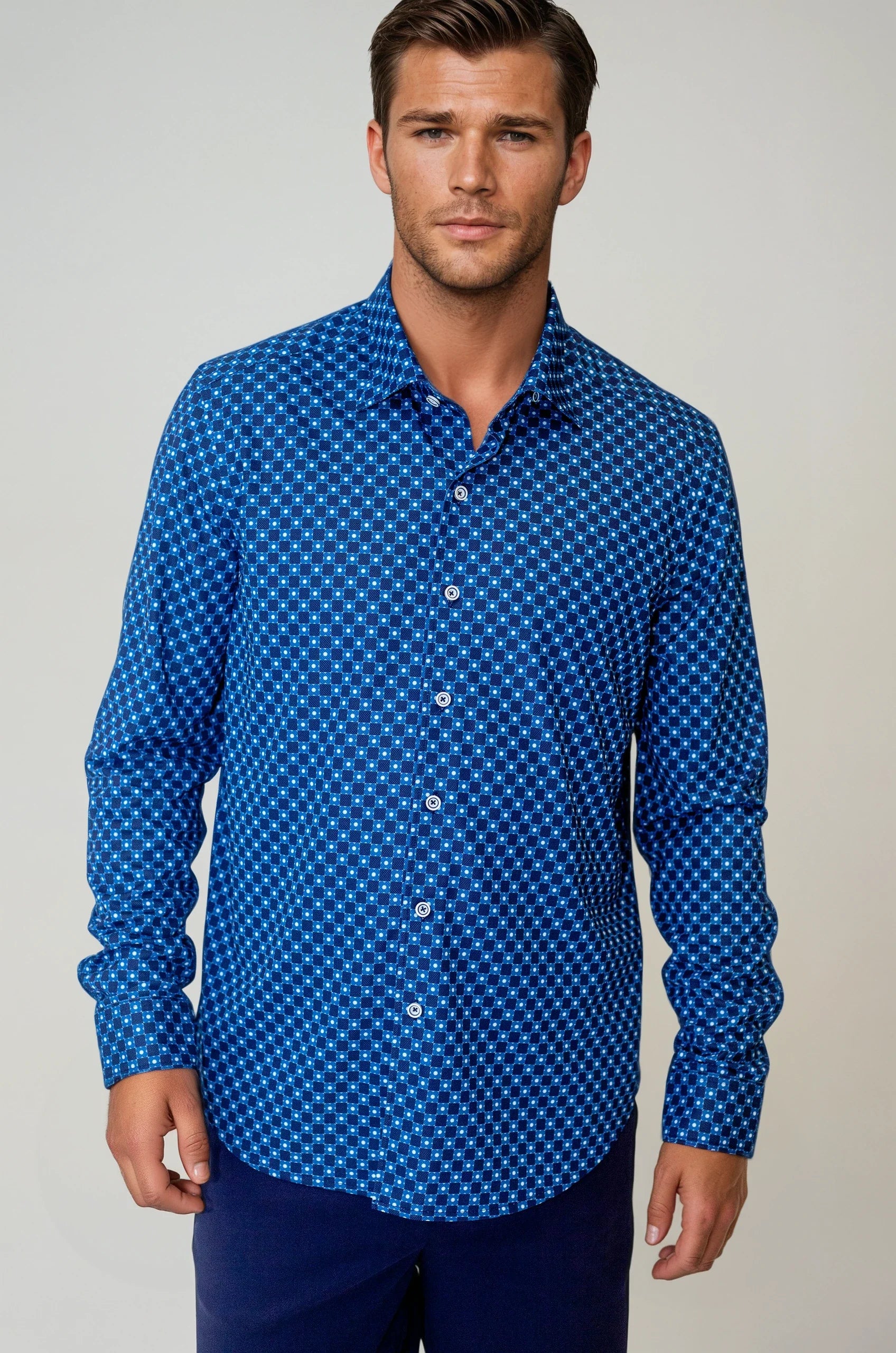 Retro Blues Long Sleeve Tech Shirt