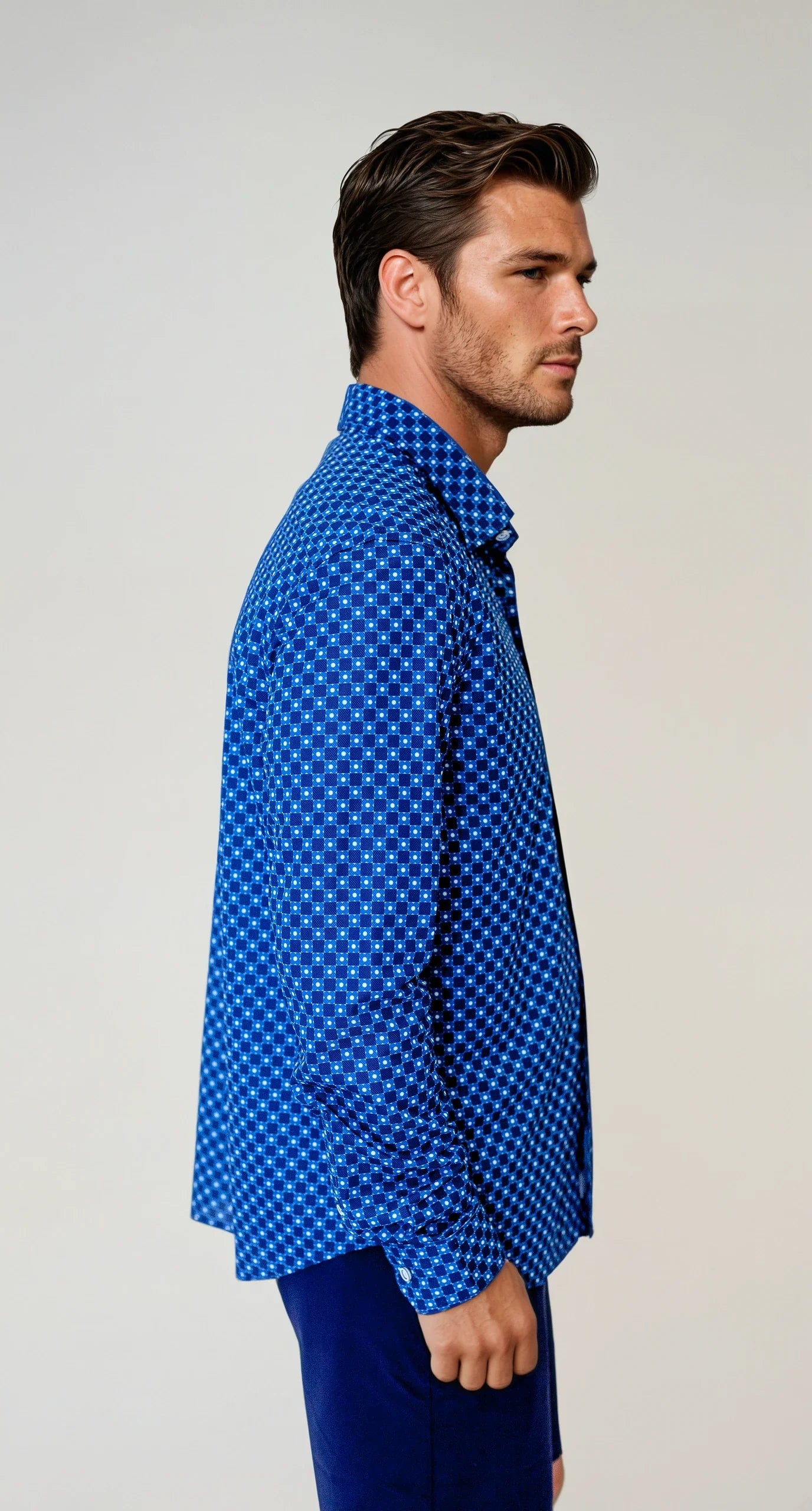 Retro Blues Long Sleeve Tech Shirt