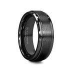 REVOLVE Black Tungsten Spinner Ring, Brushed Center on Polished Base – Comfort Fit (6mm & 8mm)