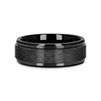REVOLVE Black Tungsten Spinner Ring, Brushed Center on Polished Base – Comfort Fit (6mm & 8mm)