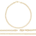 14K Gold Filled Anklet Diamond Cut Two Tone Mariner Chain Anklet 10"  Women Jewelry