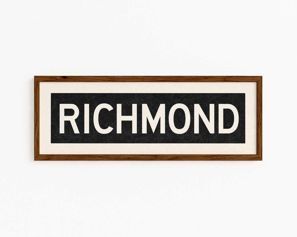 Framed Richmond Virginia Bus Scroll