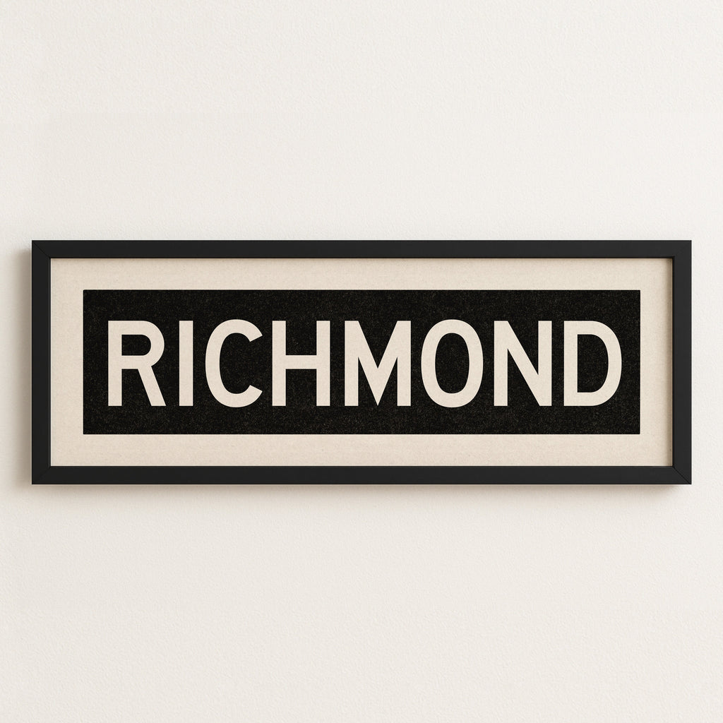 Framed Richmond Virginia Bus Scroll