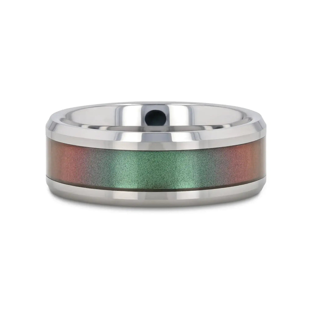 STINGRAY Tungsten Carbide Ring with Blue/Purple Color Changing Inlay - 4mm - 10mm