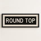 Framed Round Top Bus Scroll Sign