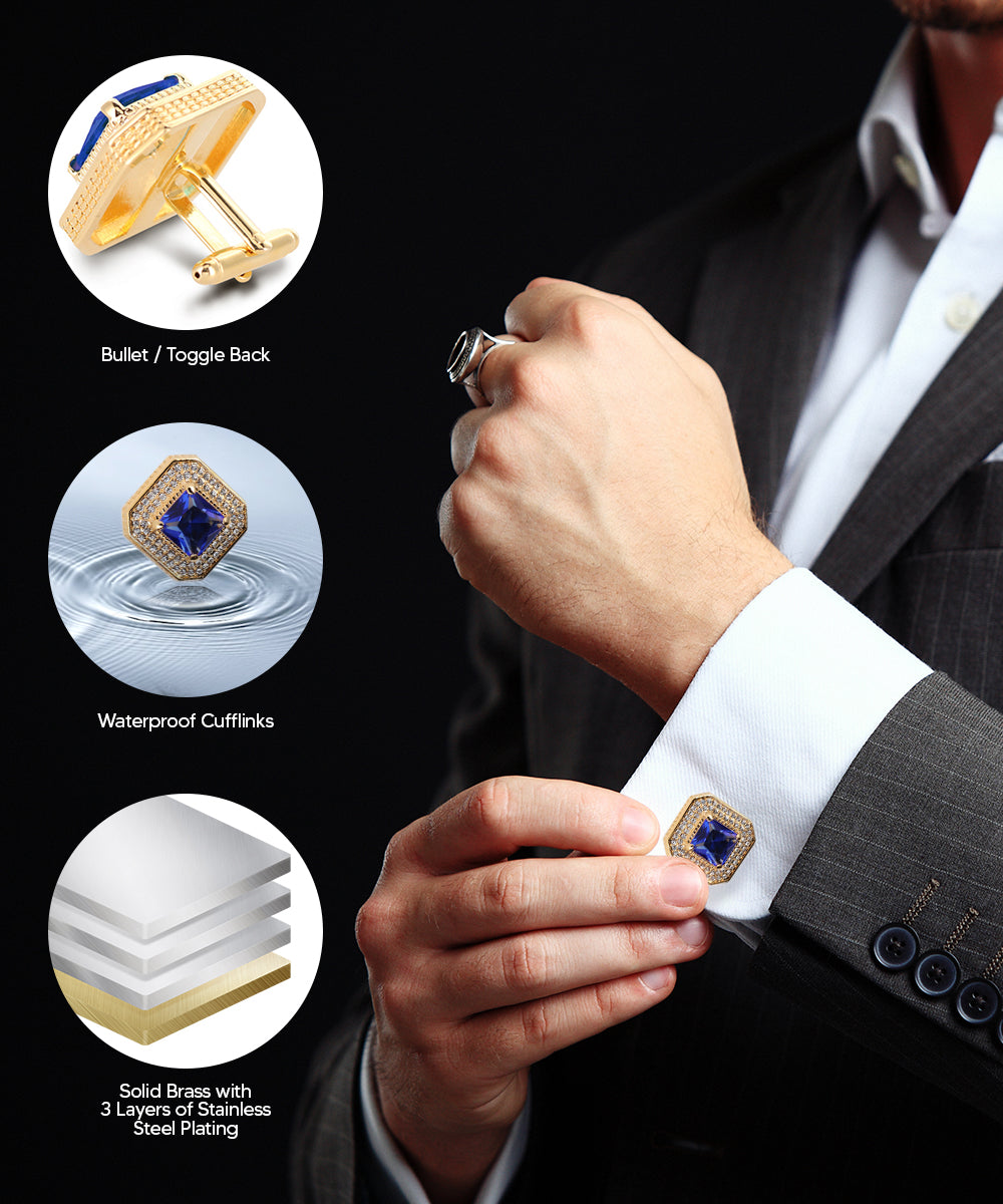 Large Square Crystal Diamond Cufflinks CL71XX