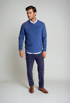 Rugvee Pullover V-Neck Sweatshirt - Tokyo Blue