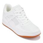CALTO - S2531 - 2.2 Inches Taller (White) with Gum Sole - Contemporary Casual Sneaker