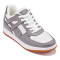 CALTO - S2532 - 2.2 Inches Taller (Grey/White) with Gum Sole - Contemporary Casual Sneaker