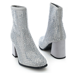 MIA "Piana" Rhinestone Knit Ankle Boots