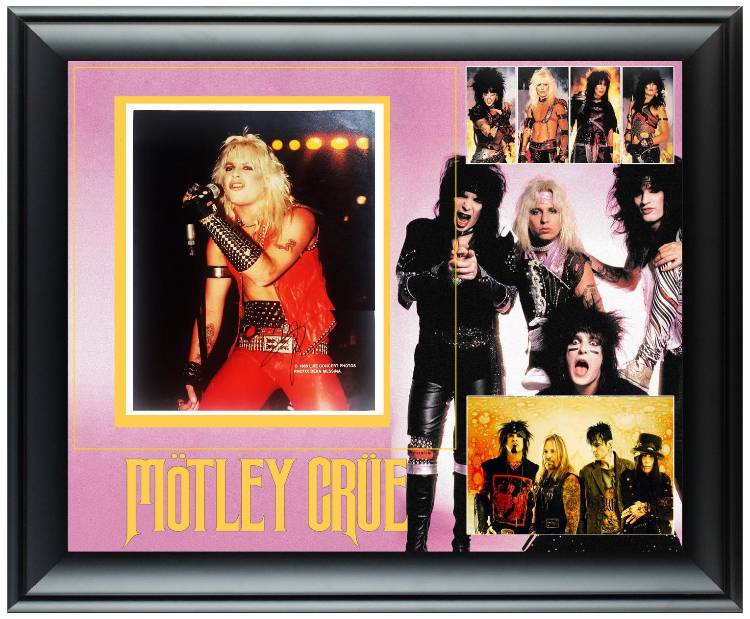Motley Crue Vince Neil Signed Framed Custom Photo Display ACOA