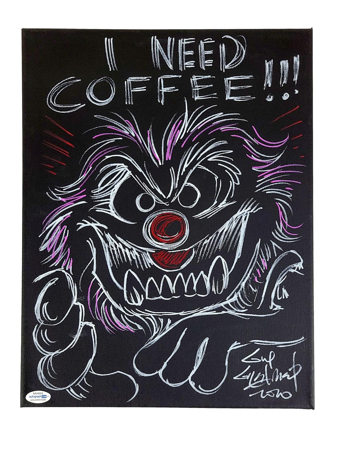 Guy Gilchrist Hand Drawn Signed Animal Muppets Art Canvas ACOA