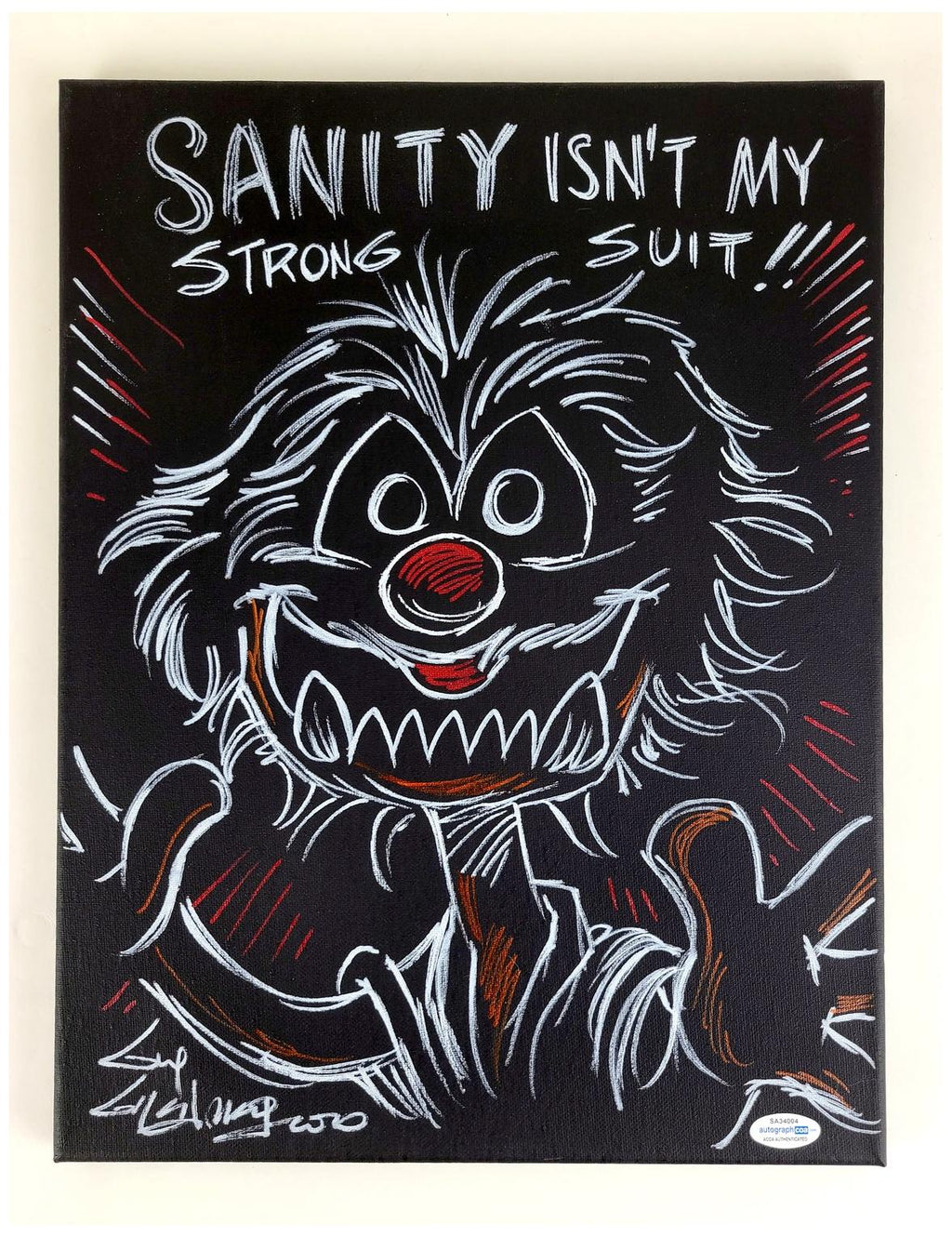 Guy Gilchrist Hand Drawn Signed Animal Muppets Art Canvas ACOA