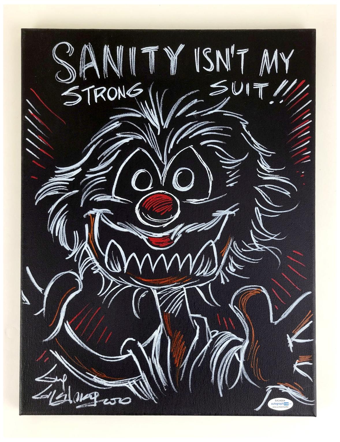 Guy Gilchrist Hand Drawn Signed Animal Muppets Art Canvas ACOA