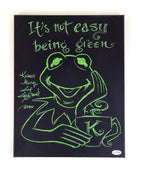 Guy Gilchrist Hand Drawn Signed Kermit Muppets Art Canvas ACOA