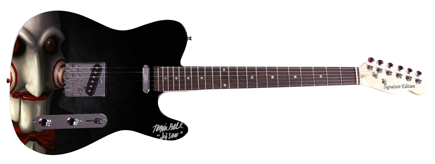 Tobin Bell Saw Jigsaw Movie Signed Custom Graphics Guitar ACOA