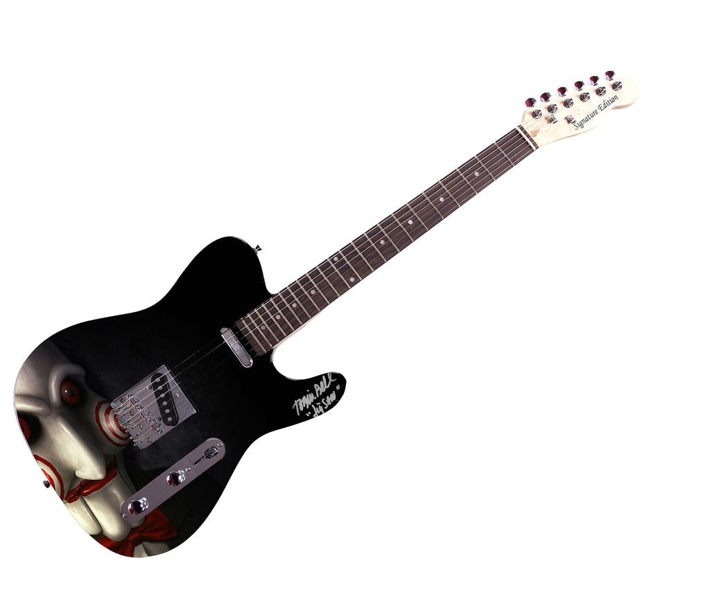 Tobin Bell Saw Jigsaw Movie Signed Custom Graphics Guitar ACOA