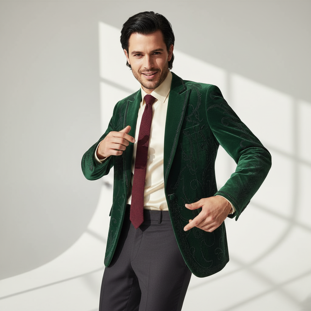 Valent Velvet Blazer GREEN