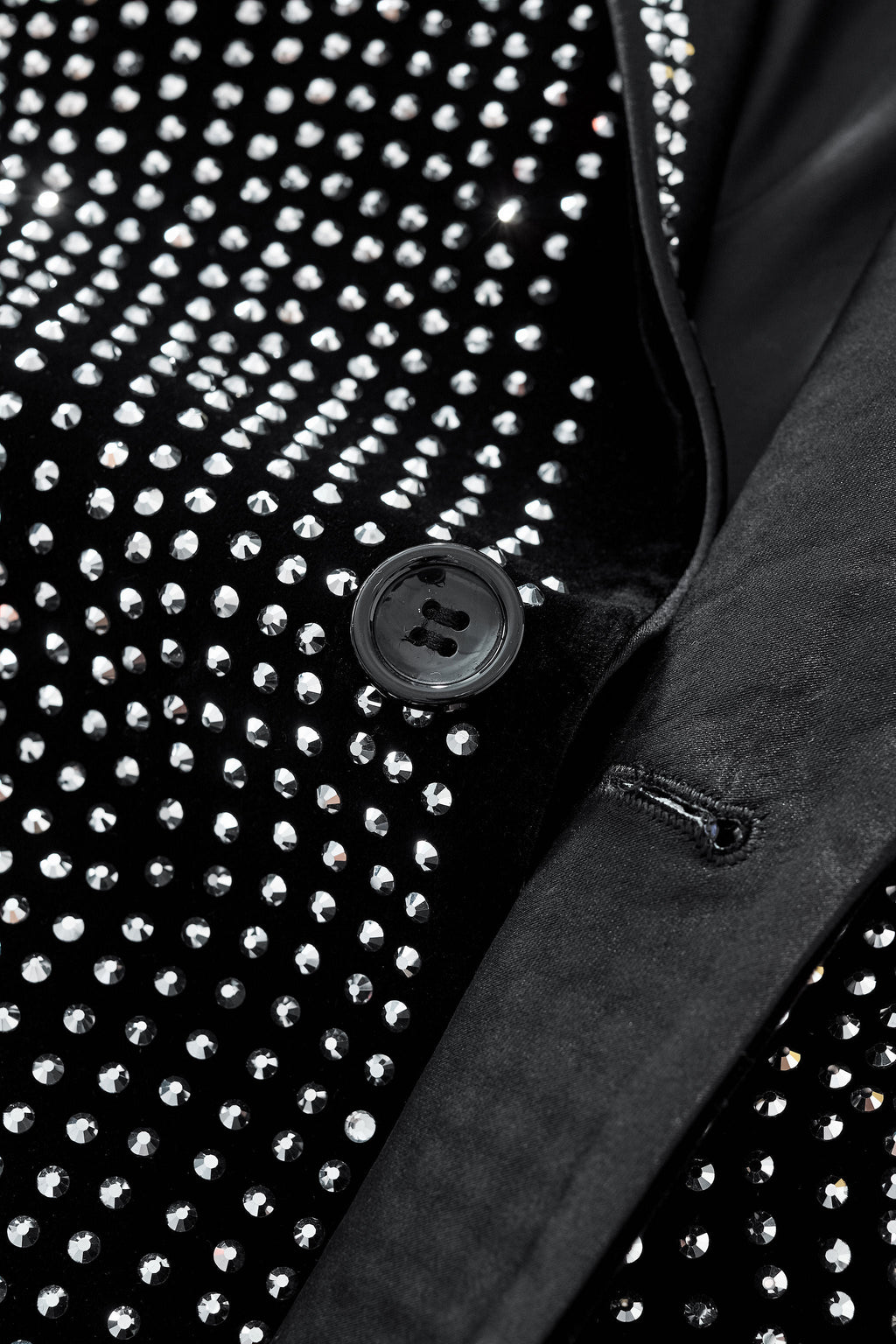 Regal Cascades Embellished Velvet Blazer BLACK/SILVER