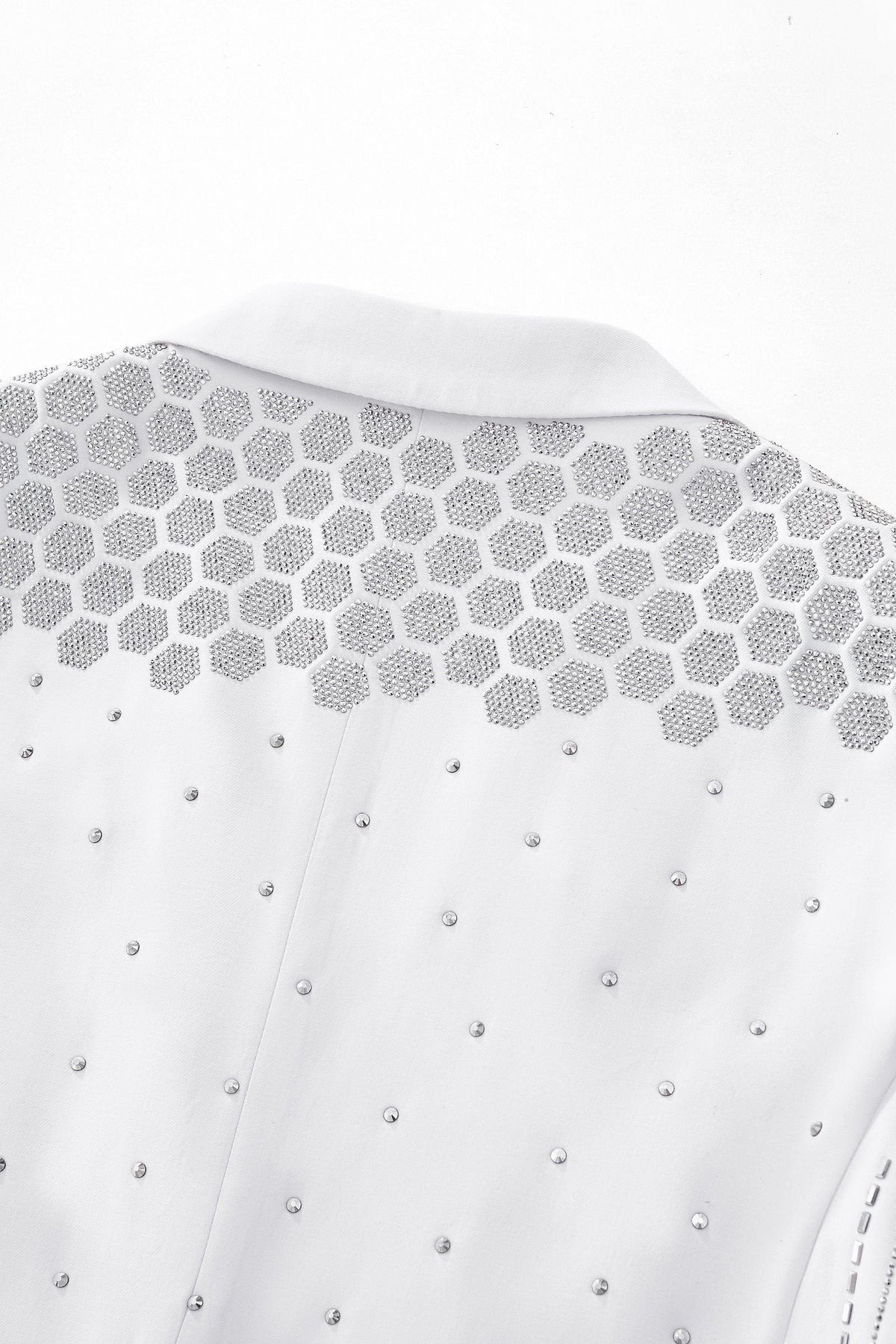Barocco Radiant Hex Crystal Men's Blazer - White/Silver