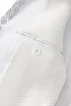 Barocco Radiant Hex Crystal Men's Blazer - White/Silver