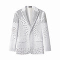 Barocco Radiant Hex Crystal Men's Blazer - White/Silver