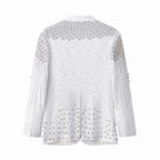 Barocco Radiant Hex Crystal Men's Blazer - White/Silver