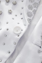 Barocco Radiant Hex Crystal Men's Blazer - White/Silver