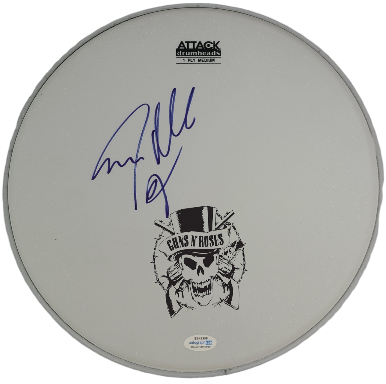 Guns N Roses Steven Adler Signed Autographed Custom Framed Drum Head Display