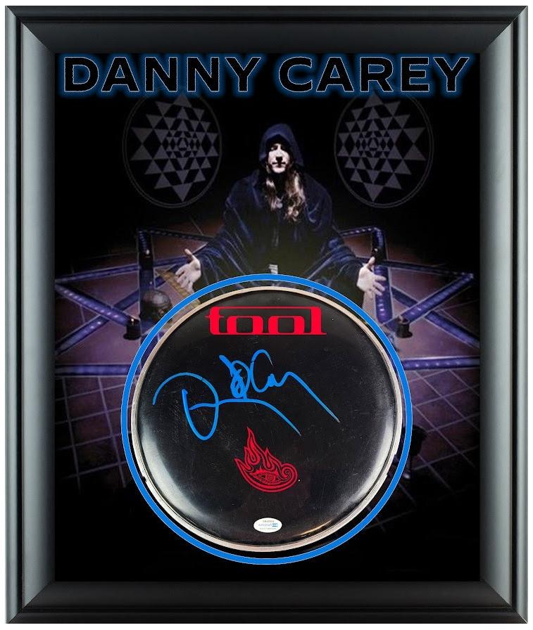 Tool Danny Carey Signed Custom Framed Drum Head Drumhead Display ACOA