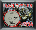Iron Maiden Nicko McBrain Autographed Custom Framed Drum Head Drumhead Display ACOA
