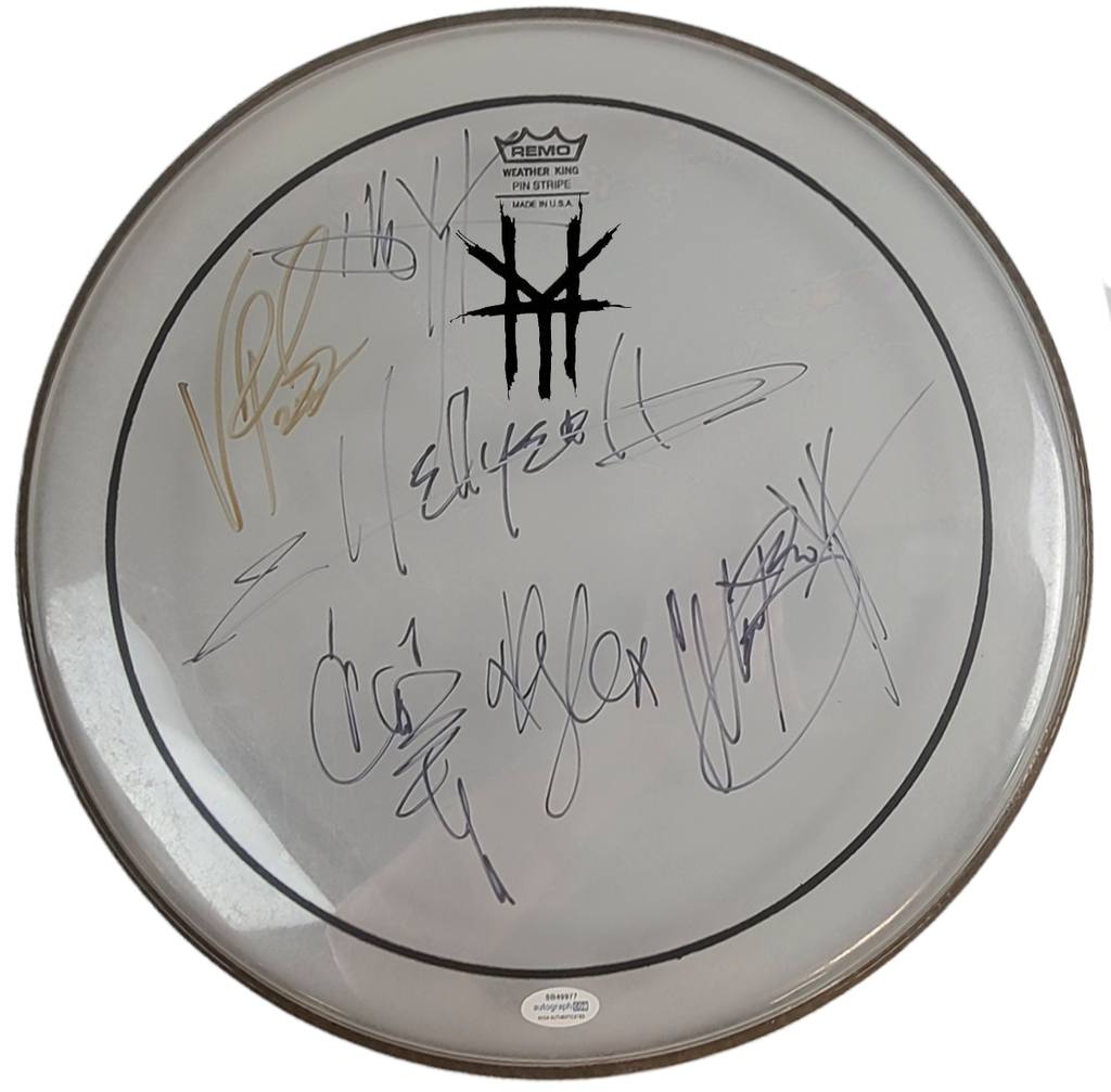 Hellyeah Signed Vinnie Paul Plus Framed Drum Head Drumhead Display ACOA
