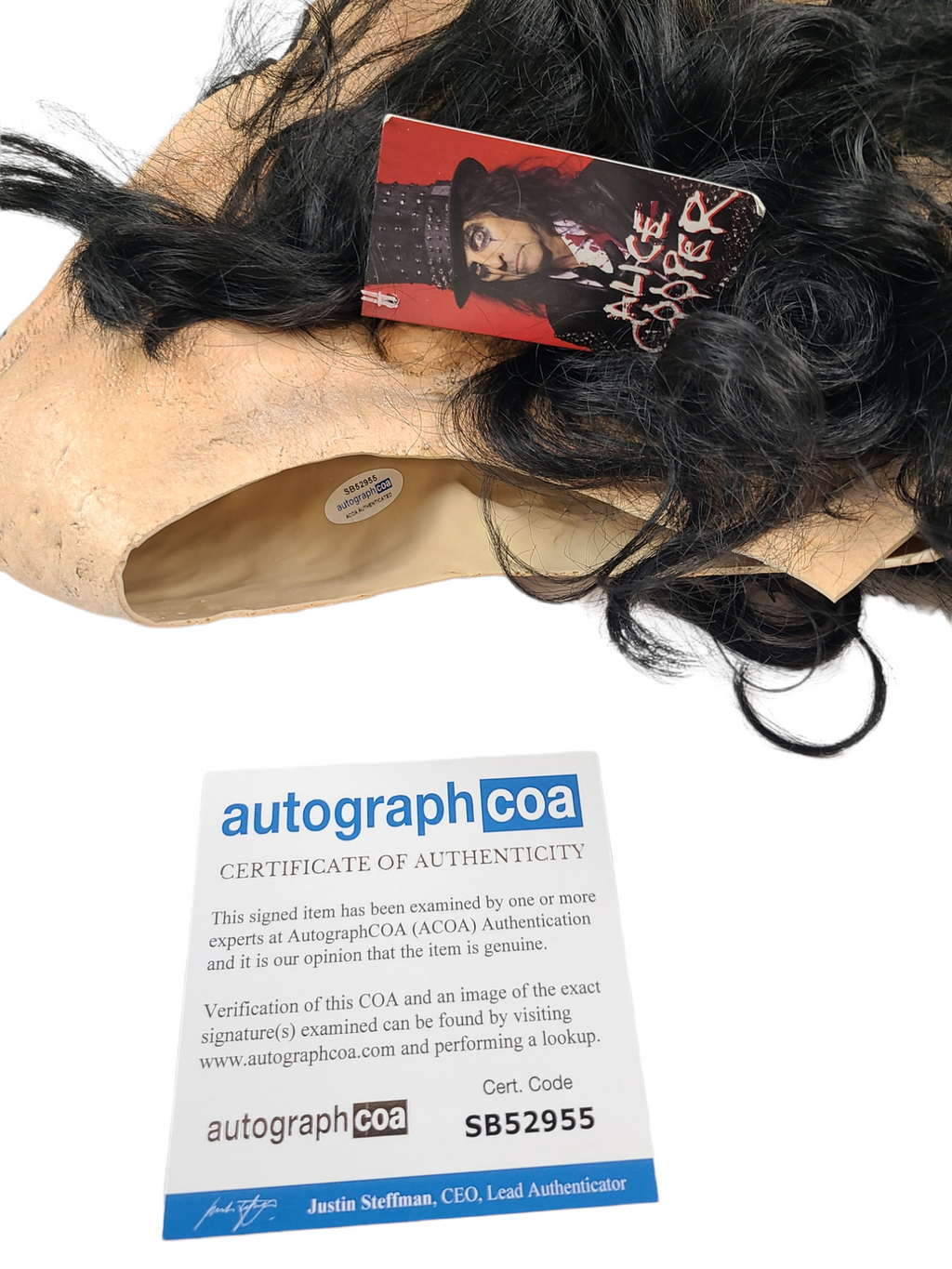 Alice Cooper Signed Mask & Custom Display Stand Exact Photo Proof