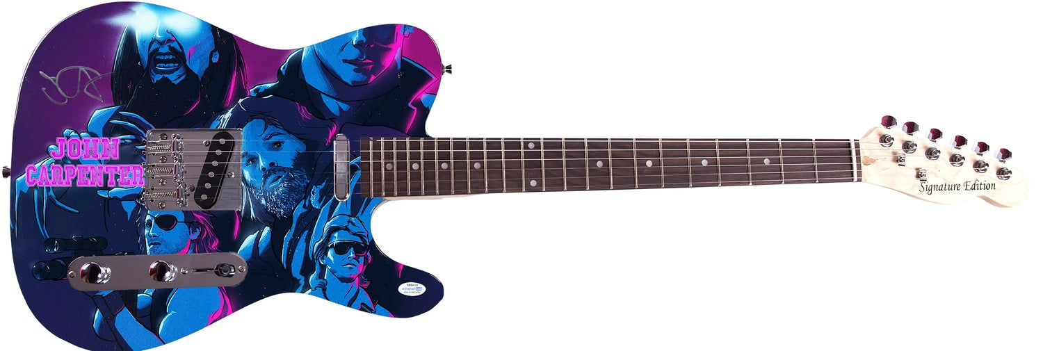 John Carpenter Signed Custom Graphics Photo Guitar ACOA