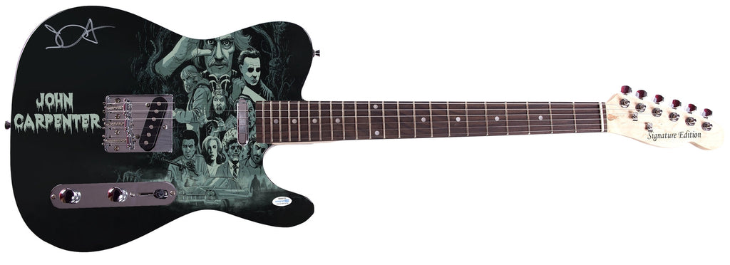 John Carpenter Signed Custom Graphics Photo Guitar ACOA