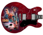 Michael J. Fox Signed Back To The Future Photo Graphics Guitar ACOA