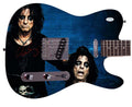 Alice Cooper Autographed Headless Custom Graphics Photo Guitar