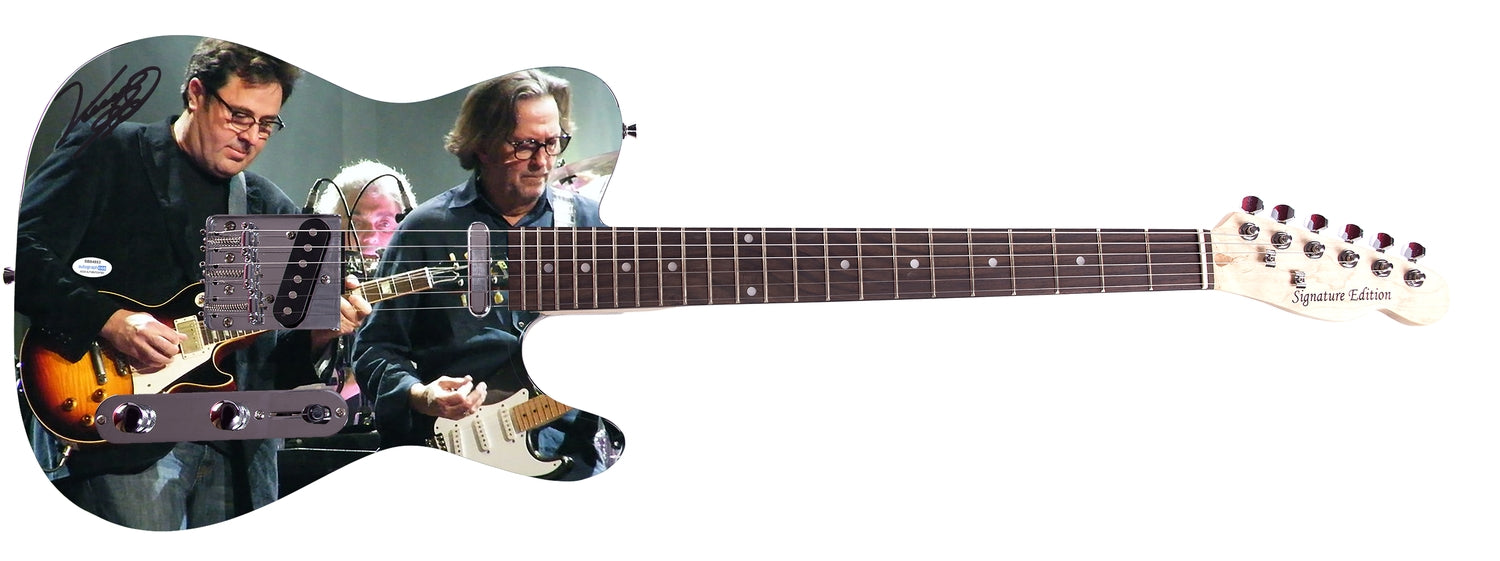 Vince Gill w Eric Clapton Autographed Custom Graphics Photo Guitar ACOA