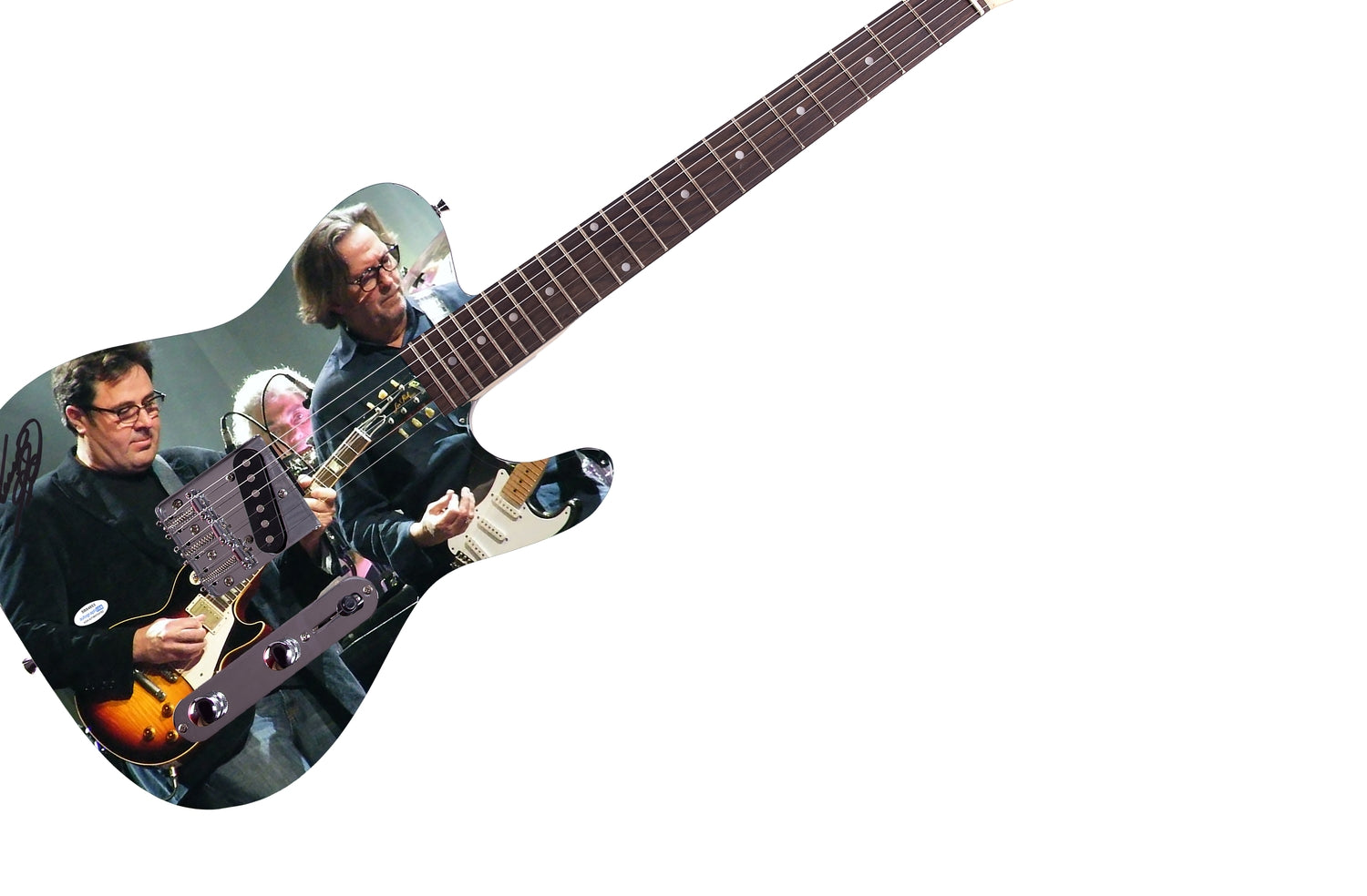 Vince Gill Signed Autographed Eric Clapton Live Graphics Photo Guitar ACOA