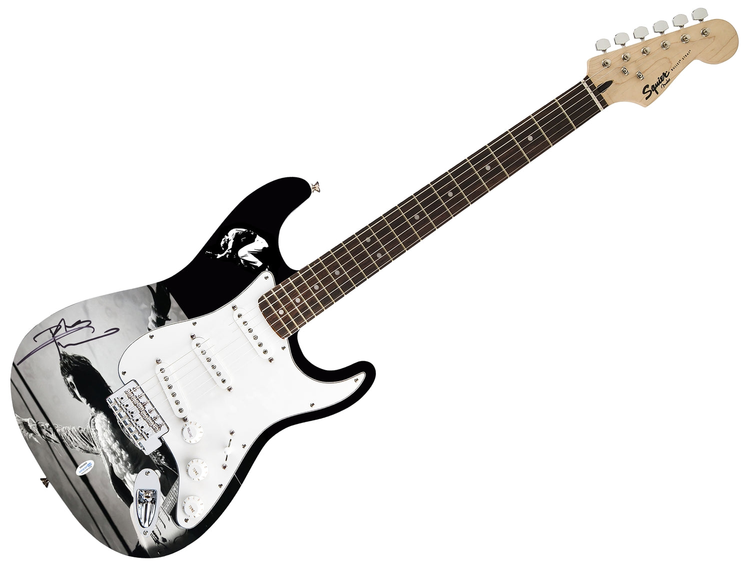 The Who Pete Townshend Signed Fender 1/1 Custom Graphics Photo Guitar ACOA