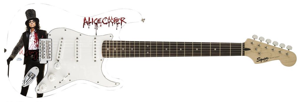 Alice Cooper Signed Autographed Cane Photo Graphics Fender Guitar