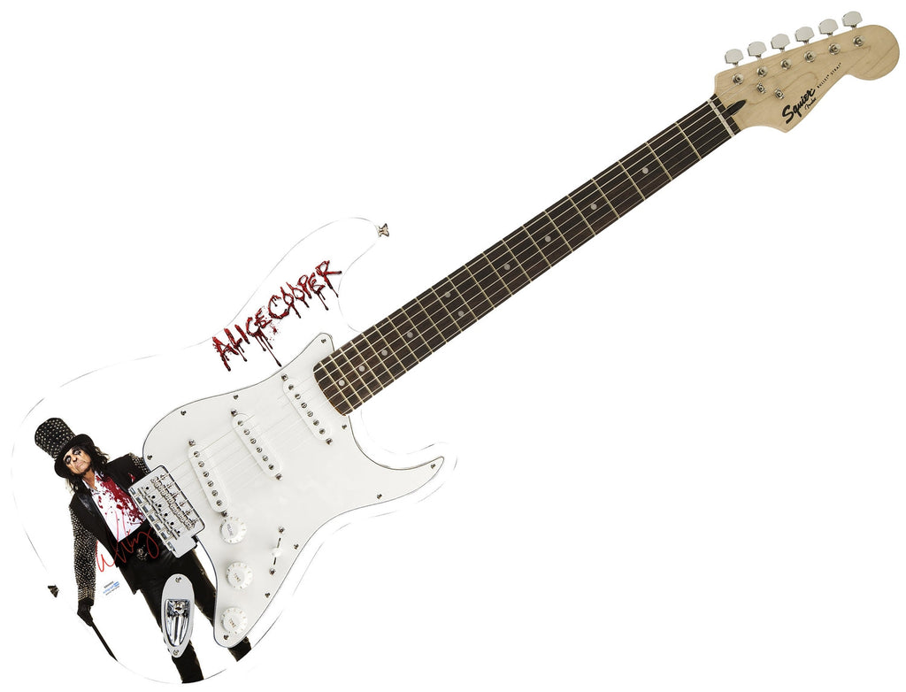Alice Cooper Signed Autographed Cane Photo Graphics Fender Guitar