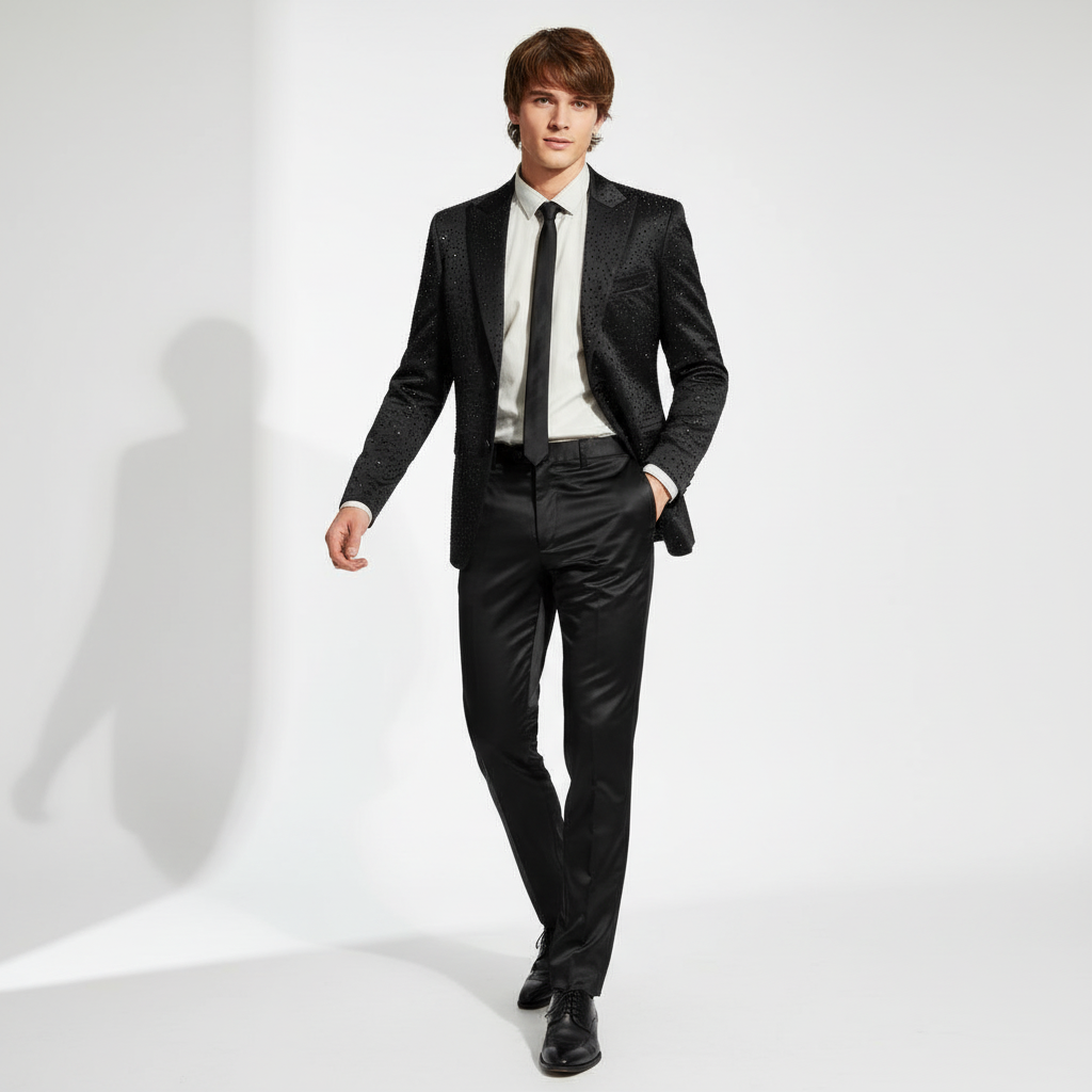 Barocco Nudie Men's Suit Set - Black/Black