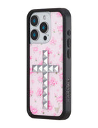 Stud Cross Forget Me Not Floral | Pink iPhone Case