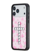 Stud Cross Forget Me Not Floral | Pink iPhone Case
