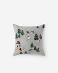 Velvet Embroidered Bear Throw Pillow
