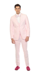 Men's Pink Seersucker Suit – Slim Fit 2-Button